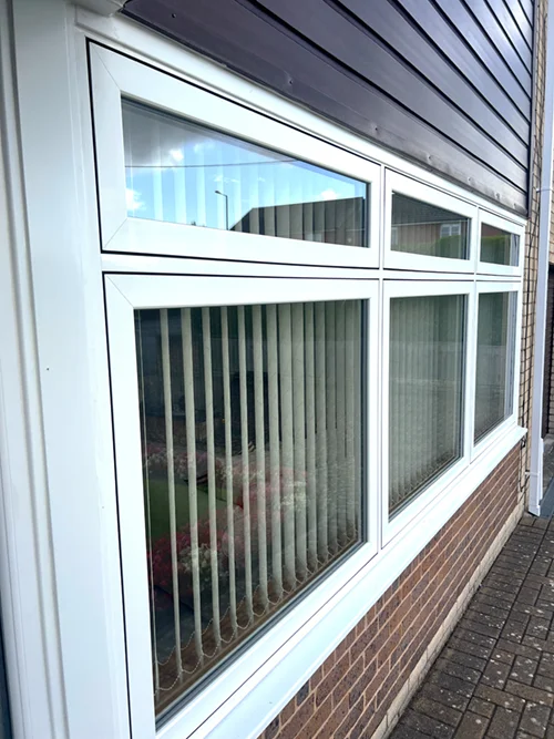 Flush sash white windows